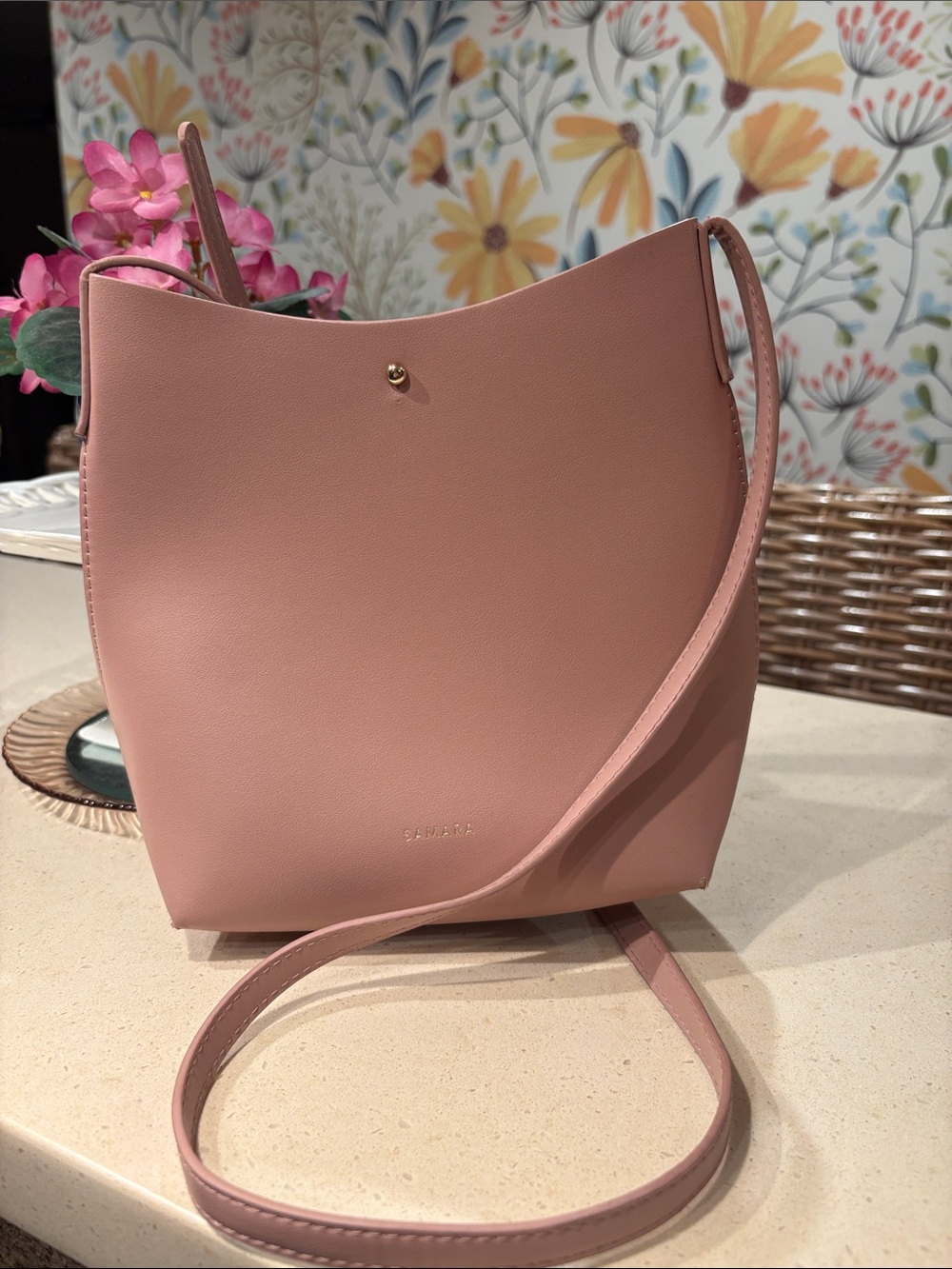 Samara Pink Women’s Crossbody Bag - Minimalist Leather Shoulder Bag
